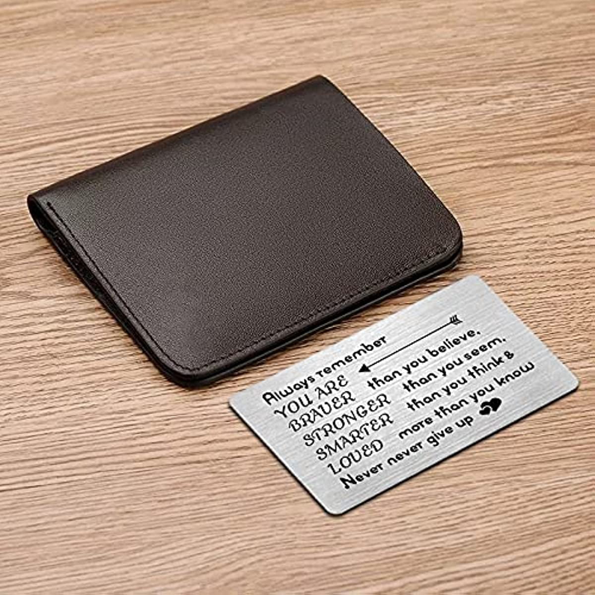 Alexsix Mini Engraved Wallet Card Commemorative Card Metal Love Note Insert Anniversary Gifts for Wife/Husband New, Women's, Size: One Size