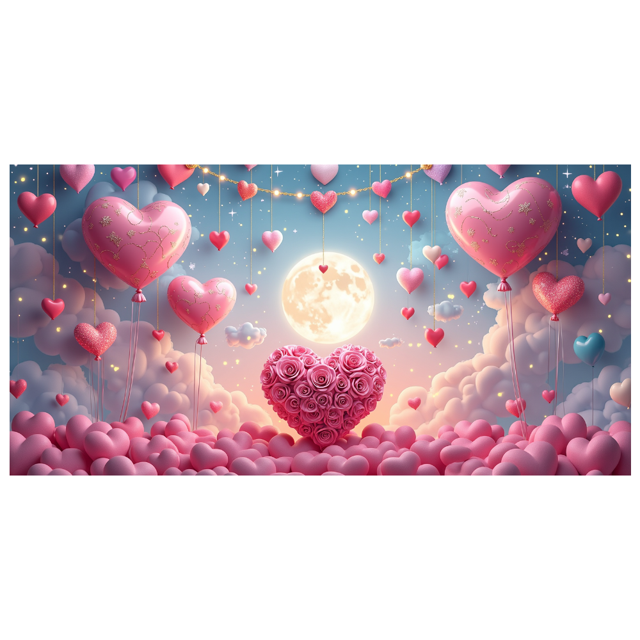 Valentine's Day Heart Love Backdrop Banner Romantic Flower Design Wedding Photo Props Party Decorations Background Event Display