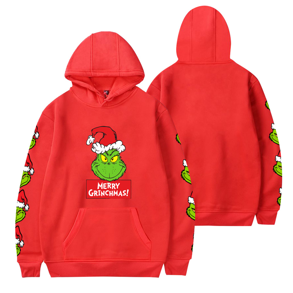 Grinch Hoodies Pullover Hooded Black Sweatshirts Hoodies for Adult and