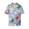 thumbnail image 3 of Goofa Colorful Koi Fish Printed Men's Casual Short-sleeved Shirt,Lightweight Breathable Button-down,Summer Casual men's top,Versatile Fashion shirt-XX-Large, 3 of 7