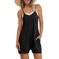 thumbnail image 1 of Mono corto holgado negro para mujer AUTOMET, casual y suave, 1 of 5