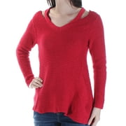 STYLE & COMPANY $34 Womens New 1206 Red V Neck Long Sleeve Sweater S Petites B+B