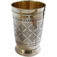 thumbnail image 2 of PARIJAT HANDICRAFT brass-tumbler-7316FB Brass water tumbler mint julep cup beautifully engraved capacity 10 ounce approx, 2 of 2