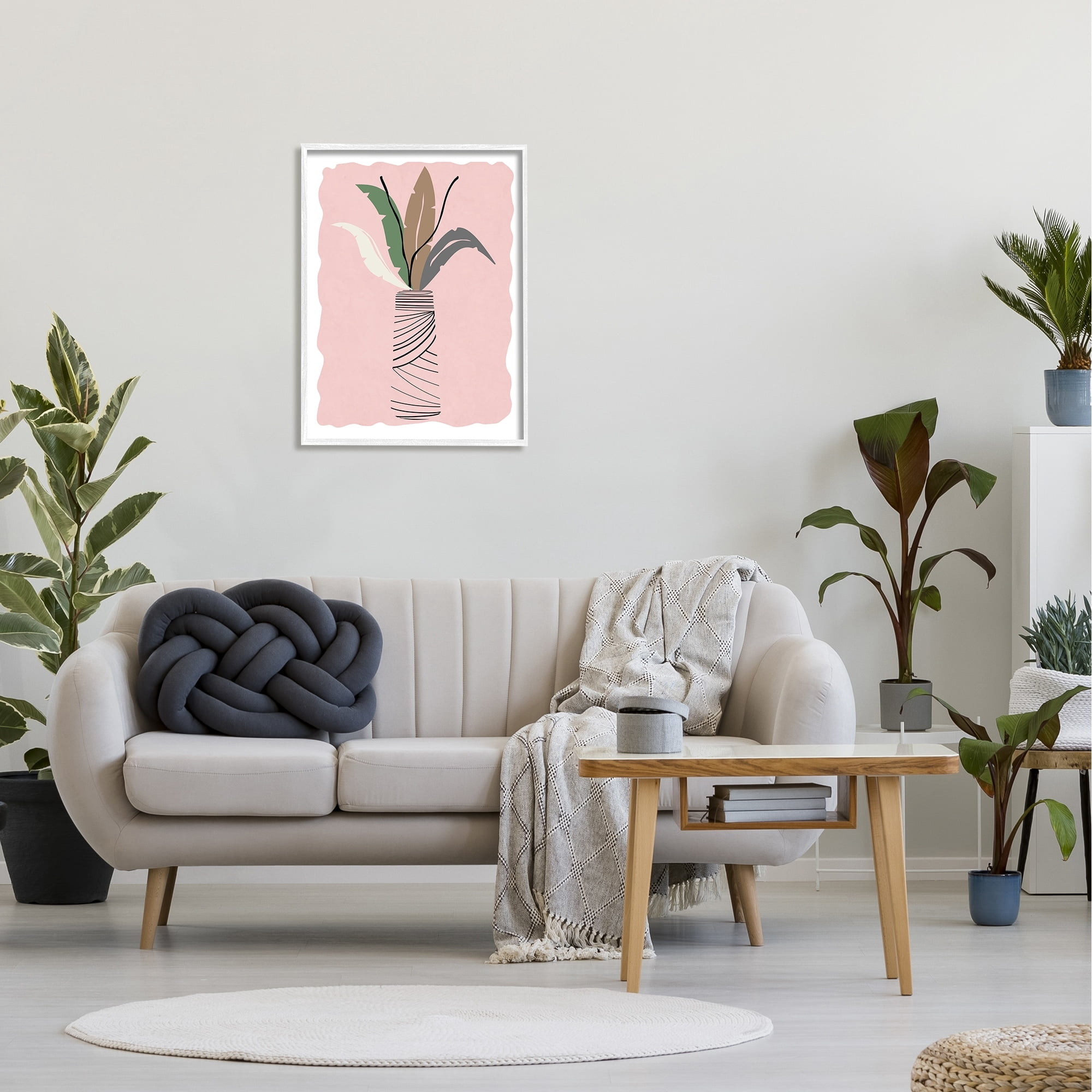 Stupell Industries Tropical Calathea Vines Modern Abstract Line Art Jar,24 x 30, Design by Daniela Santiago