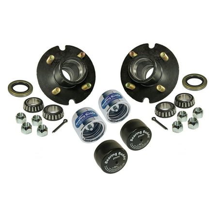 Trailer Bearing - Trailer Hub Assemblies With Chrome Bearing Buddies and Bras - 1 Inch I.D. Bearings