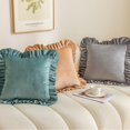thumbnail image 2 of Ruffle Decorative Throw Pillow Cover Collection – Soft Textured Cushion Covers with Elegant Frill Edge for Couch Sofa Bed Living Room Home Décor (Cover Only), 2 of 9