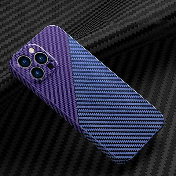 for iPhone 16 Pro Max Men Women Case, Luxury Thin Carbon Fiber Shockproof Drop Protective Ultra Slim Anti-Scratch Lightweight Phone Case Cover for iPhone 16 Pro Max, Purple Blue