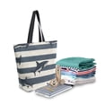 thumbnail image 2 of FORMRS Womens Canvas Tote Bag with Zipper Inner Pocket Shoulder Handbag, Dark Sharks, 2 of 7