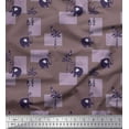 thumbnail image 1 of Soimoi Poly Crepe Fabric Bird,Coconut Tree & Elephant Kids Fabric Prints by Yard 52 Inch Wide, 1 of 1