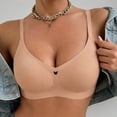 thumbnail image 5 of Yutgune Bras For Women Jelly Wireless Bra V Neck Heart Detail Support Lift Comfortable Everyday Bralette, 5 of 8