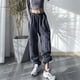 thumbnail image 3 of Pantalones deportivos holgados de pierna ancha, pantalones casuales grises, pantalones con puntera para mujer, 3 of 5