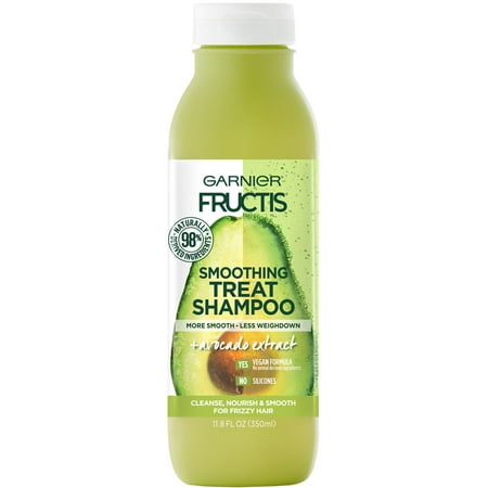 Garnier Fructis Smoothing Treat Shampoo, For Frizzy Hair, Avocado, 11.8 fl. (Best Shampoo To Smooth Frizzy Hair)
