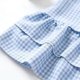 thumbnail image 4 of VNKIDY Baby Toddler Girls Ruffle Trim Gingham Dress With Button Front Layered Ruffle Hem For Cute Casual Summer Wear Blue 6-12 Months, 4 of 6