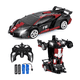 thumbnail image 1 of Coche Control Remoto Transformers Carro Teledirigido Niños Azul Rotación 360, 1 of 4