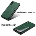 thumbnail image 3 of Feishell Case Compatible with iPhone X, iPhone XS, Wallet Case Credit Card Holder ID Slot Hidden Pocket Vertical and horizontal Kickstand Back Magnetic Shockproof Cover For iPhone X / XS, Green, 3 of 8