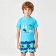 thumbnail image 4 of Tiijoy Boys 2-Piece Swimsuit Short Sleeve Rash Guard Swim Shorts Bathing Suits, Sizes 3-8, 4 of 6