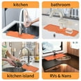 thumbnail image 6 of BUTORY 2Pcs Faucet Water Catcher Mat Silicone Faucet MatFoldable Absorbent Pad Dish Drying Mat for Kitchen Bathroom Drying, 6 of 9