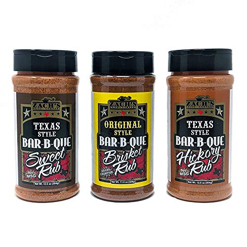 Zach's Award Winning BarBQue Rub Set Sweet, Brisket, Hickory (3