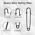 thumbnail image 6 of Solennerer Safety Pins Extra Large Heavy Duty - 20PCS 5Inch Blanket Pins, Strong & Sturdy Bulk Pins for Blankets, Skirts, Crafts, Kilts - Black, 6 of 6