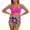 thumbnail image 2 of Women High Waisted Bikini Sets Two Piece Swimsuits Floral Print Bikini Swimwear Tankini Top With Bottoms 2 Piece Bathing Suits L, 2 of 5