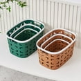 thumbnail image 5 of Hollow Out Storage Basket - Large Capacity, Deep, Contrast Color, Handle Hole, Keep Neat, Anti-deformed, Book Sundries Basket Organizer, Household Stuff, 5 of 8