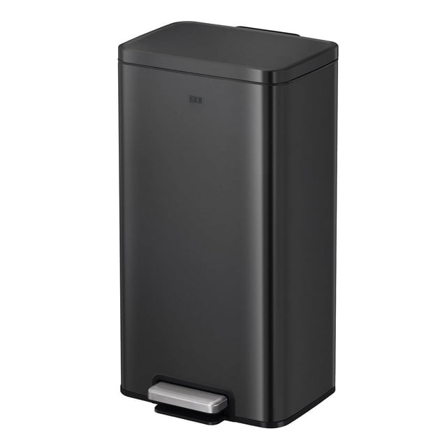 Bote de basura EKO Madison Acero Inoxidable negro 30 L Con tapa y pedal