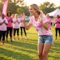 thumbnail image 4 of Breast Cancer Shirts for Women Pink Ribbon Shirt Cancer Awareness T-Shirt Spread The Hope Shirt Casual Short Sleeve Vneck Tops, 4 of 6