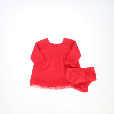 

Pre-owned Cat & Jack Girls Red Sweater Dress size: 3-6 Months