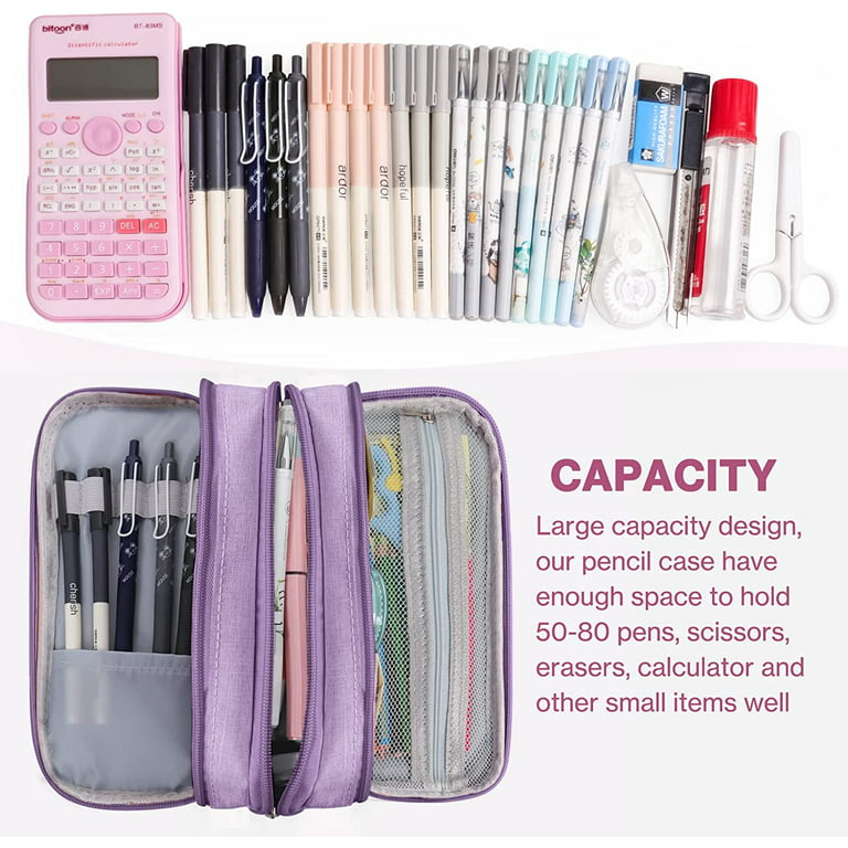 XMMSWDLA Preppy Pencil Case Purple Pencil Caseslarge-Capacity