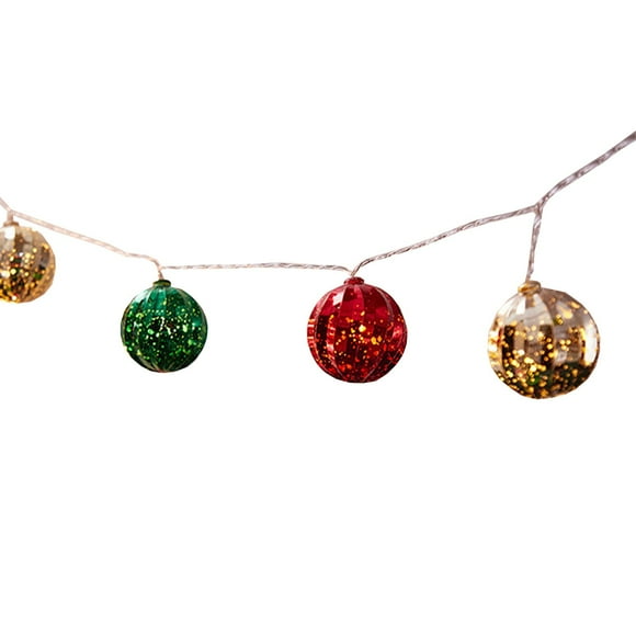 Guirlandes de Noël Extérieures Guirlandes de Noël 10 Lumières à Boules Led Guirlandes Lumineuses à Piles Guirlandes Lumineuses à Boules Décorer Sapin de Noël Chambre Intérieur et Extérieur Guirlandes Lumineuses Extérieures