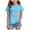 Tshirts-Sky Blue, variant on kpoplk Kids Girls T Shirts Casual Raglan Short Sleeve Crewneck Color Block Summer Tees 5-14 Years(Sky Blue,7-8 Y)