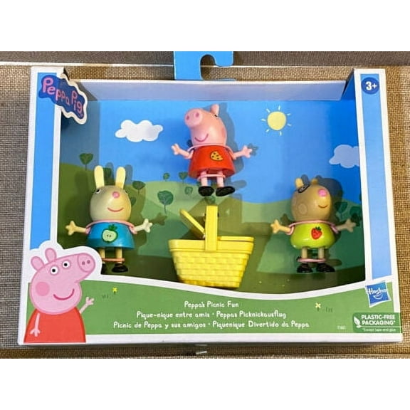 Peppa Pig Picnic Adventure Peppa/ Rebecca Rabbit/Pedro Action Figure, 3"