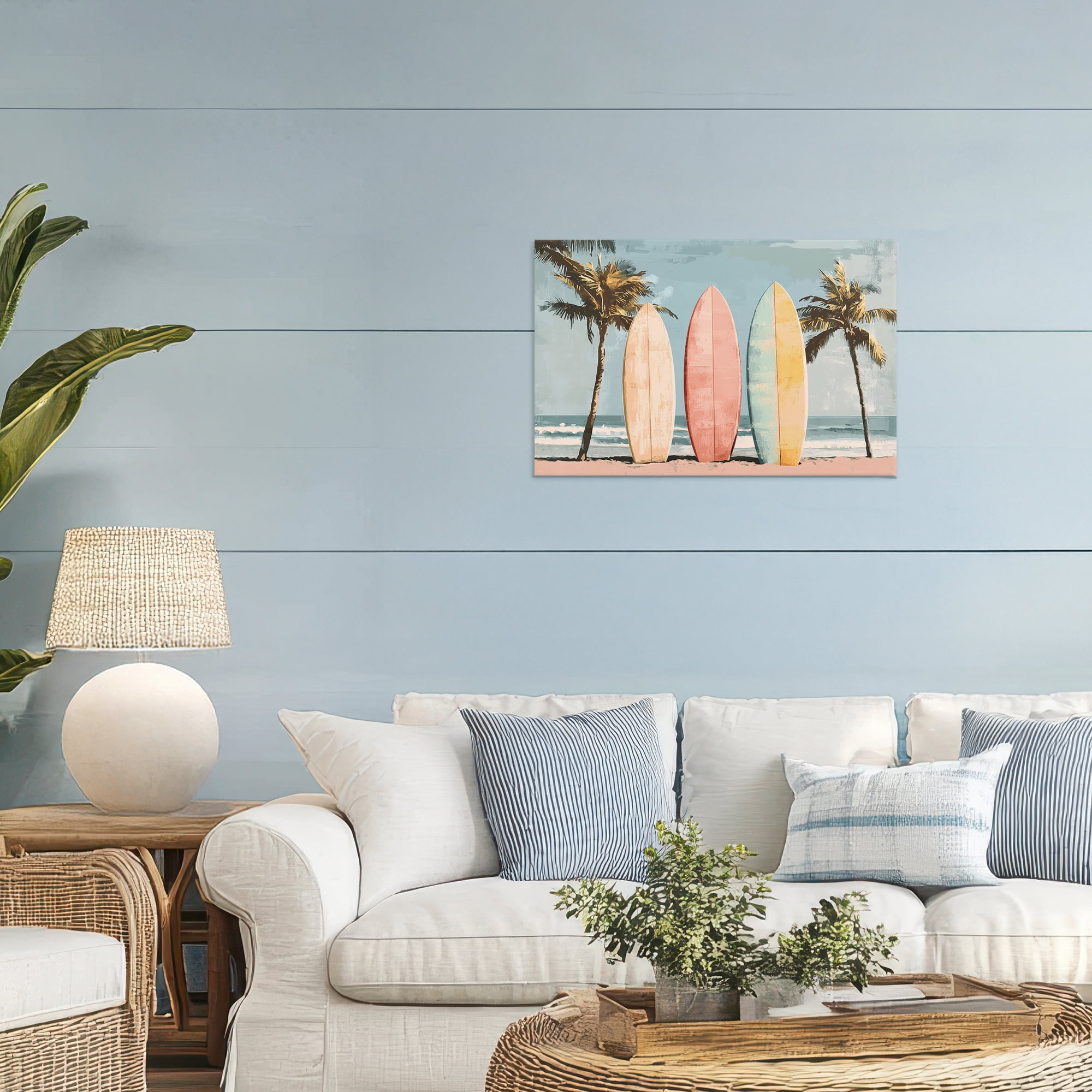 Stupell Industries Paradise Surfboard Trio Canvas Wall Art, design by Petal Prints Design