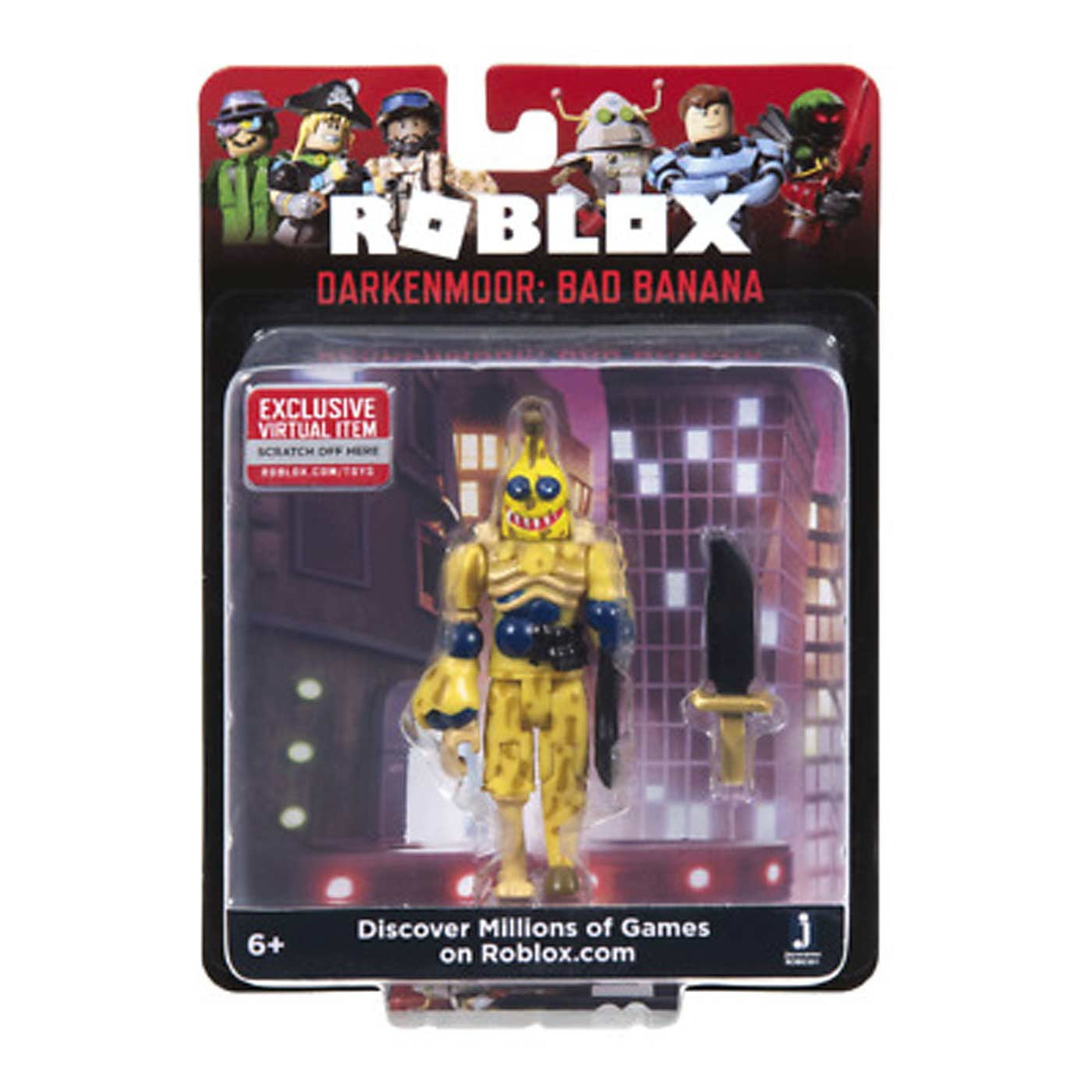 Roblox Action Collection Darkenmoor Bad Banana Figure Pack Includes Exclusive Virtual Item Walmart Com Walmart Com - purple beans roblox