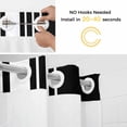 thumbnail image 5 of Black White Stripe No Hook Shower Curtain Waterproof, Bathroom Curtains with Snap in Liners and See Through Top Window, Modern Rustic Vertical Striped Hotel Style Bathtub Curtains Shower 72"Wx78"L, 5 of 8