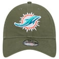 thumbnail image 2 of Youth New Era Olive Miami Dolphins Main 9TWENTY Adjustable Hat, 2 of 5