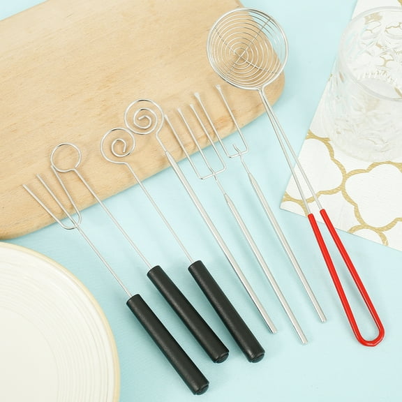 Ikoopy 7 Pcs Chocolate Dipping Tool Stainless Steel Chocolate Dipping Tool Set Practical Chocolate Dipping Set Dishwasher Safe Chocolate Cutlery Set for Picking Holding and Placing