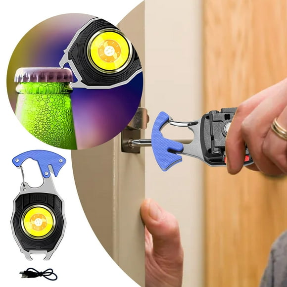 Mini LED Torch Key Ring Small Torch Rechargeable 1000 Lumens Camping Gadgets Magnetic Work Light