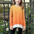 thumbnail image 2 of Loopsun Kids Winter Tops, Toddler Girls Long Sleeve T Shirts, Kids Toddler Girl Casual Printed Long Sleeve Round Neck Athletic Tshirts Orange, 8-9Years, 2 of 5