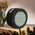 thumbnail image 6 of Yiaed Flowers With Leaves Print Travel Jewelry Case Bridesmaid Gift Boxes Jewelry Travel Organizer Small Round Jewelry Box Mini Storage-Black, 6 of 7