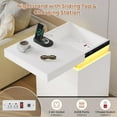 thumbnail image 6 of Afuhokles Set of 2 White Night Stand with 4 Drawers and LED Lights,Tall Nightstand with Sliding Top, Bedside Table with Charging Station, 6 of 7