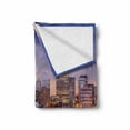 thumbnail image 2 of United States Soft Flannel Fleece Blanket, Richmond Virginia Highway Office Buildings Downtown at Dusk Urban Lifestyle, Cozy Plush for Indoor and Outdoor Use, 70" x 90", Multicolor, by Ambesonne, 2 of 6