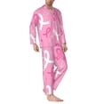 thumbnail image 2 of Balery Breast Cancer Awareness (3) Pattern Pajama Sets for Men Long Sleeve 2 Piece Sleepwear Loungewear Sets Soft PJ's with Pockets Long Sleeve Comfy Pj Sets-X-Large, 2 of 7