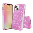 thumbnail image 3 of For Apple iPhone 13 (6.1") Glitter Bling Sparkling Shiny Shockproof Heavy Duty Hybrid Dual-Layer TPU + PC Sturdy High Impact Phone Case Cover by Xpression [Pink], 3 of 9