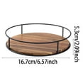thumbnail image 2 of PEACNNG 3pcs Acacia Wood Lazy Susan Turntable Organizer Round Wooden Kitchen Countertop Rotating Spice Rack With Steel Sides 9/7/6 Inch Storage for Dining Table Cabinet Cupboard Pantry Re, 2 of 4