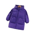 thumbnail image 3 of CSChome Middle Large Kids Hooded Puffer Down Jacket for Boys Girls Winter Mid-Length Warm Puffer Down Coats 3-12 Years Toddler Zipper with Pockets Outwear, 3 of 9