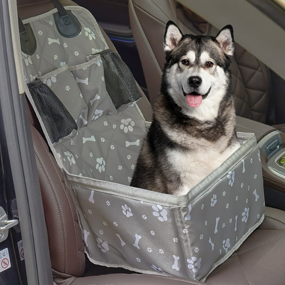 Dog Car Seat Cover Front Seat Protector Nonslip Scratchproof Durable & Padded Standard Pet Hair Resistant Blankets For Cars, SUVs, And Trucks Grey