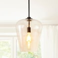 thumbnail image 5 of JONATHAN Y Hayes 11.25" 1-Light Industrial Farmhouse Iron/Glass LED Pendant, Oil Rubbed Bronze/Clear, 5 of 10