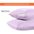 thumbnail image 5 of CCNY Body Pillow case with Zipper Clouser 1Pc Lilac 20x48" Inch Solid Pattern 600 TC 100% Egyptian Cotton Body Pillow Cover, 5 of 7
