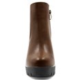 thumbnail image 3 of BLISSFUL STEP Women's Chelsea Boots Platform Block Cleated Sole Heel Brown 8.5, 3 of 7